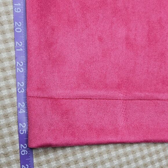 Bagatelle Funky Boho Pink Peacock Velour Wide Leg Cropped Zip Front Pants - Picture 8 of 13